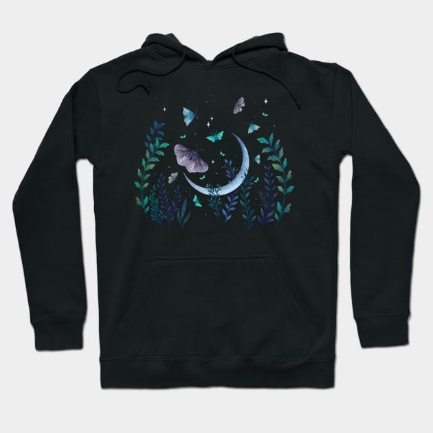 Moth Garden Hoodie by Episodic Drawing